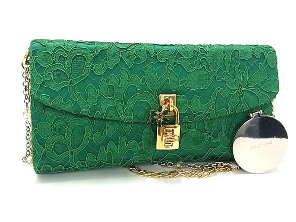 □極美品□ DOLCE＆GABBANA ドルチェ&ガッバーナ サテン ターンロック