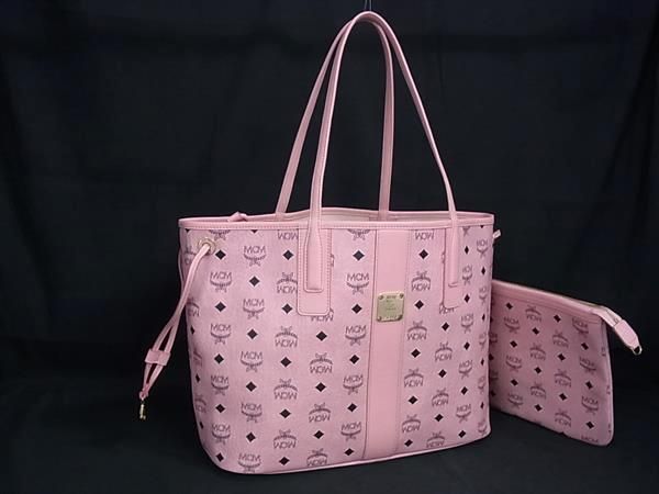 正規品 MCM エムシーエム トートバッグ レザー ブラウン 大きめ 美USED