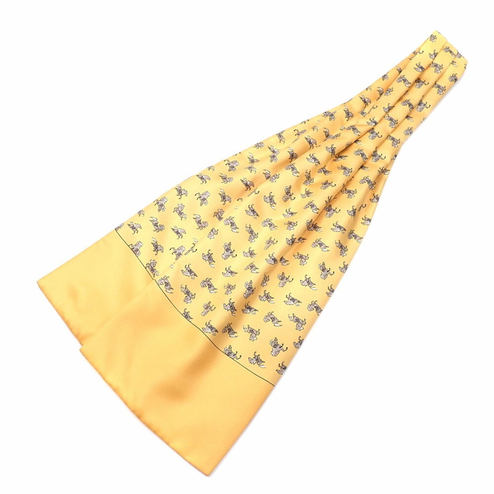 エルメス シルク イエロー　アスコットタイ エルメス(Hermes) エルメス スカーフ マフラー アスコットタイ メンズ