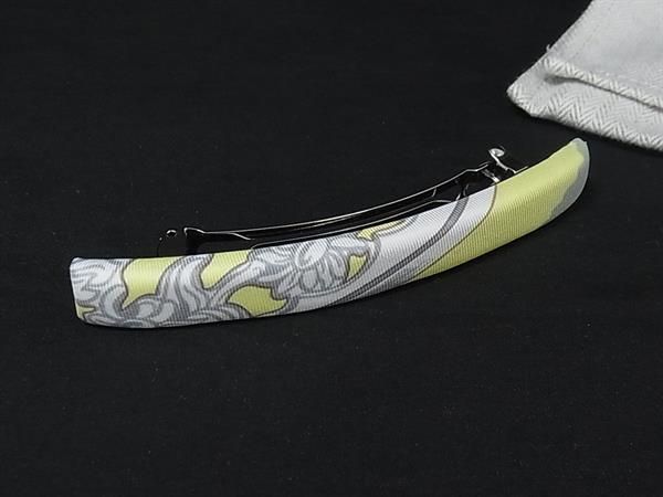 □極美品□ HERMES エルメス エクリプスGM シルク100% バレッタ ヘア