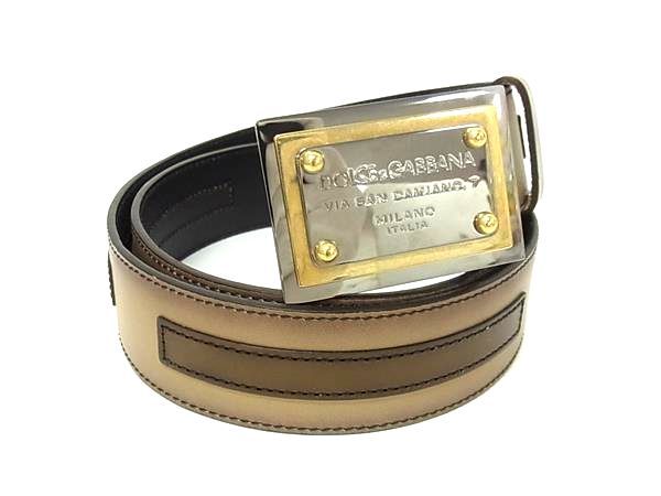 □美品□ DOLCE＆GABBANA ドルチェ&ガッバーナ レザー シルバー金具
