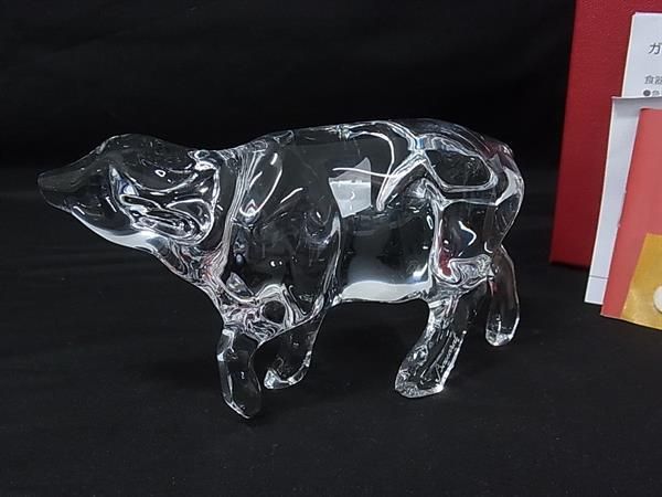 ♥ Baccarat バカラ 干支 丑 牛 クリスタルガラス オブジェ 置物 インテリア クリア FS 8484