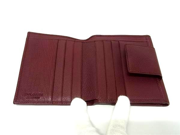 ■新品同様■ BVLGARI ブルガリ コレツィオーネ レザー Wホック 二つ折り 財布 ウォレット 札入れ 小銭入れ ボルドー系 BP7985 □新品同様□ BVLGARI ブルガリ コレツィオーネ レザー Wホック 二