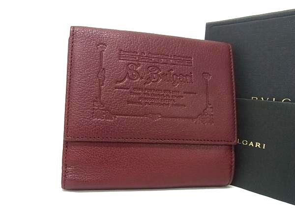 ■新品同様■ BVLGARI ブルガリ コレツィオーネ レザー Wホック 二つ折り 財布 ウォレット 札入れ 小銭入れ ボルドー系 BP7985 □新品同様□ BVLGARI ブルガリ コレツィオーネ レザー Wホック 二