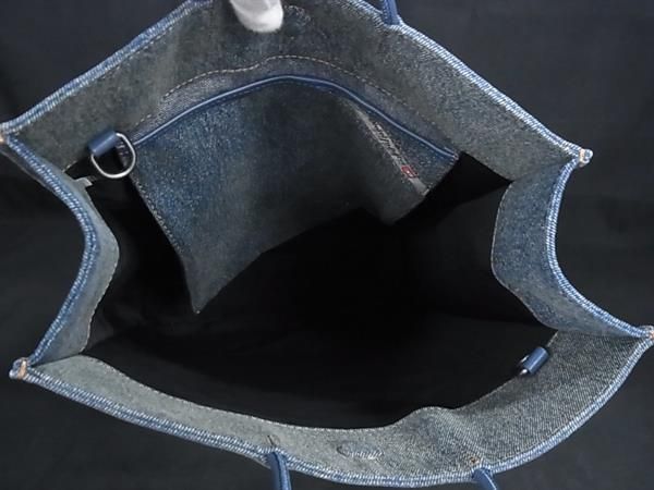 DIESEL デニム グレー ショルダーバッグ ハンドバッグ 2WAY ディーゼルショルダーバッグハンドバッグ2way デニム金具ロゴブルー