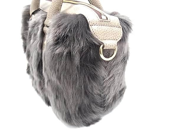 美品♡A.D.M.J. エーディーエムジェイ 2way ファーバッグ グレー □新品□未使用□ ADMJ エーディーエムジェイ ファー×レザー 2WAY