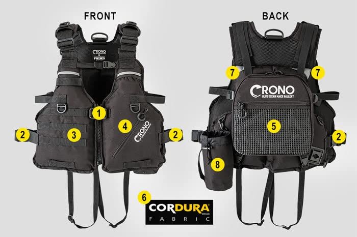  クロノ CRONO エギングベスト ブラック CEV 01 カヌー ボート備品 カヌー カヤック ボート