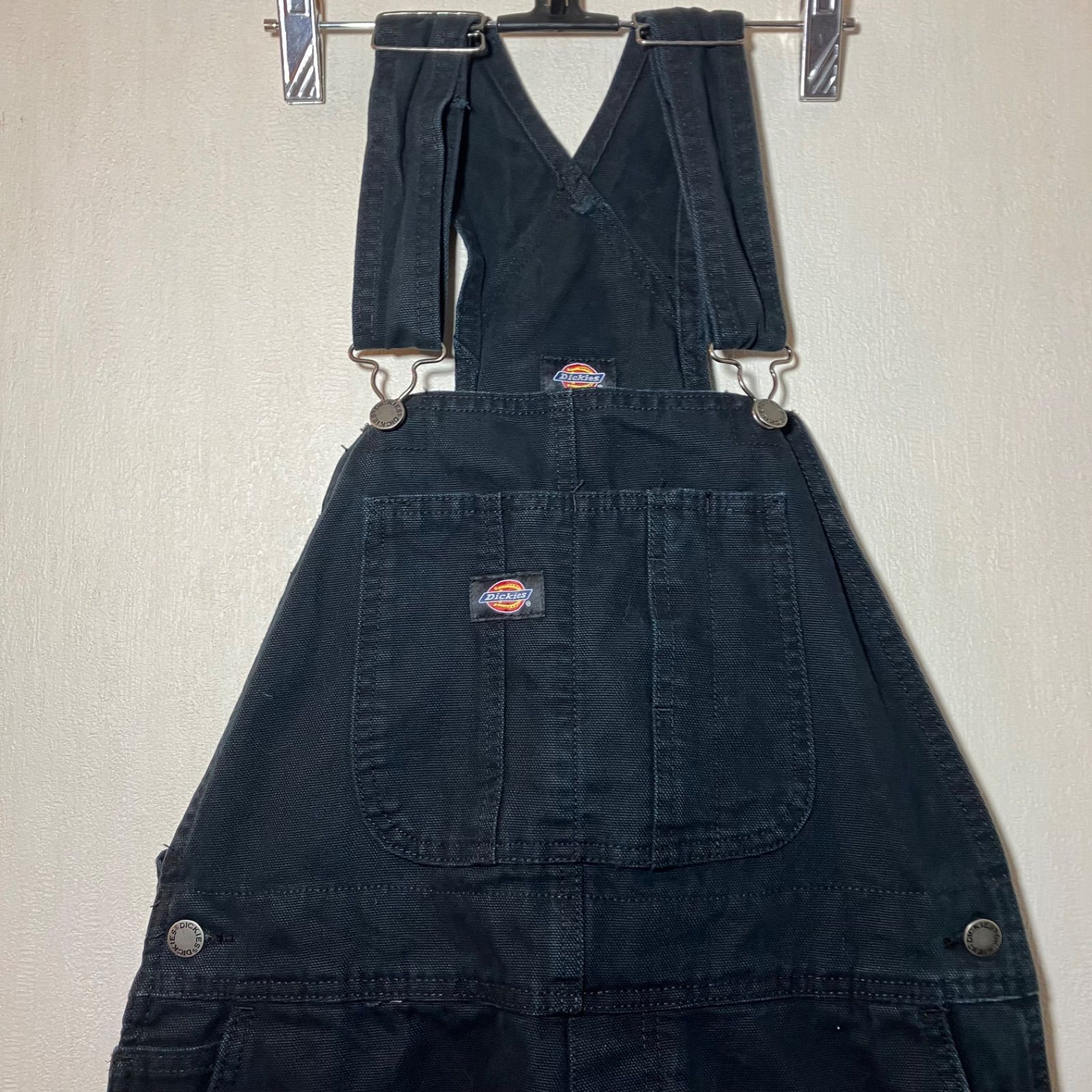 ディッキーズ オーバーオール ブラック ダック地 - メルカリ