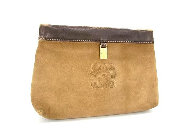 LOEWE ロエベ アナグラム スエード×レザー マルチポーチ マルチケース