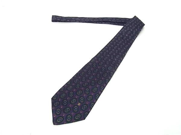 □極美品□ CELINE セリーヌ マカダム シルク100% 総柄 ネクタイ