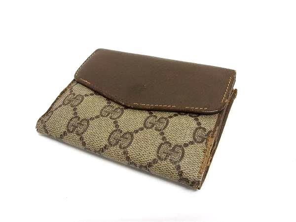 オールドグッチ GUCCI ヴィンテージ 長財布 GGスプリーム PVC×レザー GUCCI（グッチ） オールドグッチ GGスプリーム 長財布 ロング