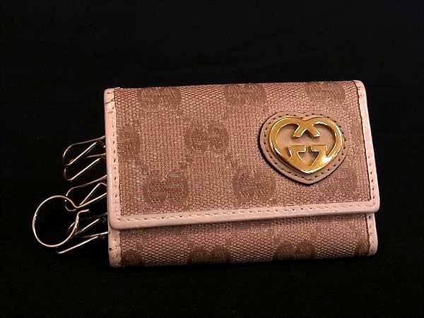 GUCCI グッチ 257217 ラブリーハート GG柄 GGキャンバス×レザー 6連
