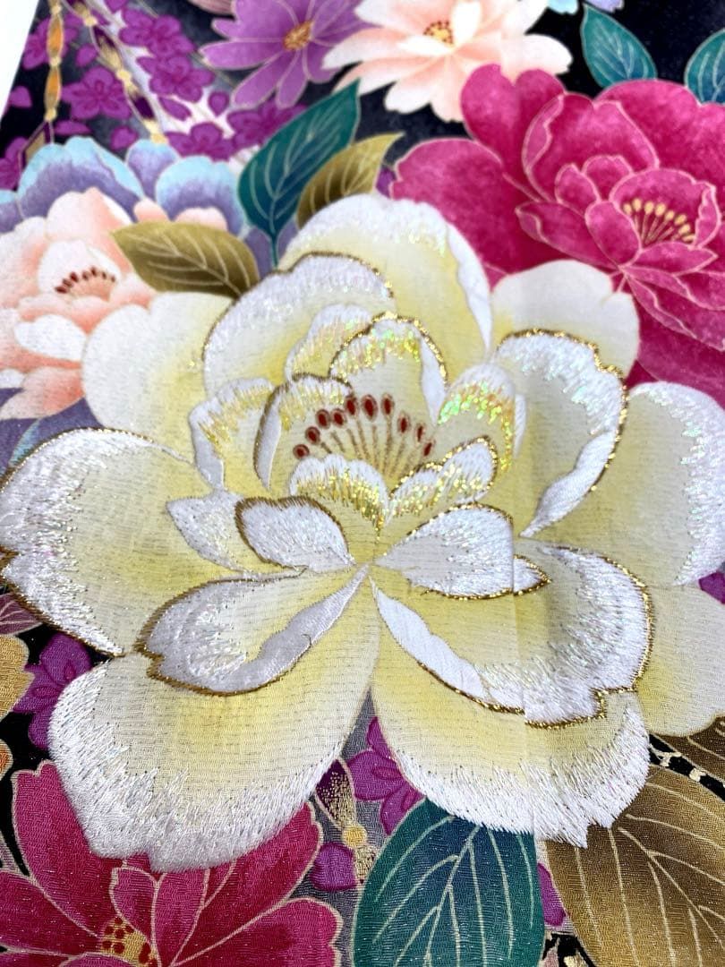振袖 刺繍 銀通し 身丈173cm 撥水加工済 ゆったり身幅 MO3343 【公式通販】