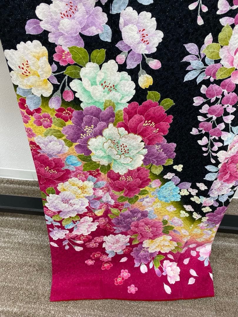 振袖 ラメ刺繍 銀通し 身丈170cm 撥水加工済 MO3342 - メルカリ