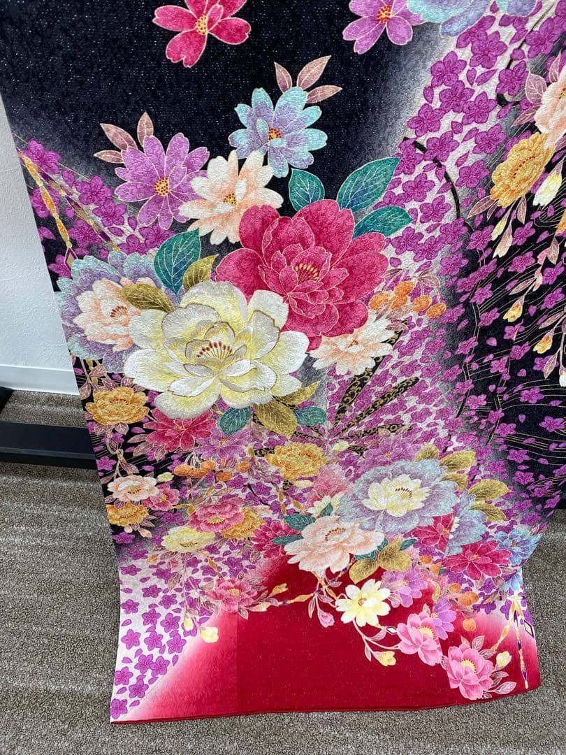 振袖 刺繍 銀通し 身丈173cm 撥水加工済 ゆったり身幅 MO3343 【公式通販】