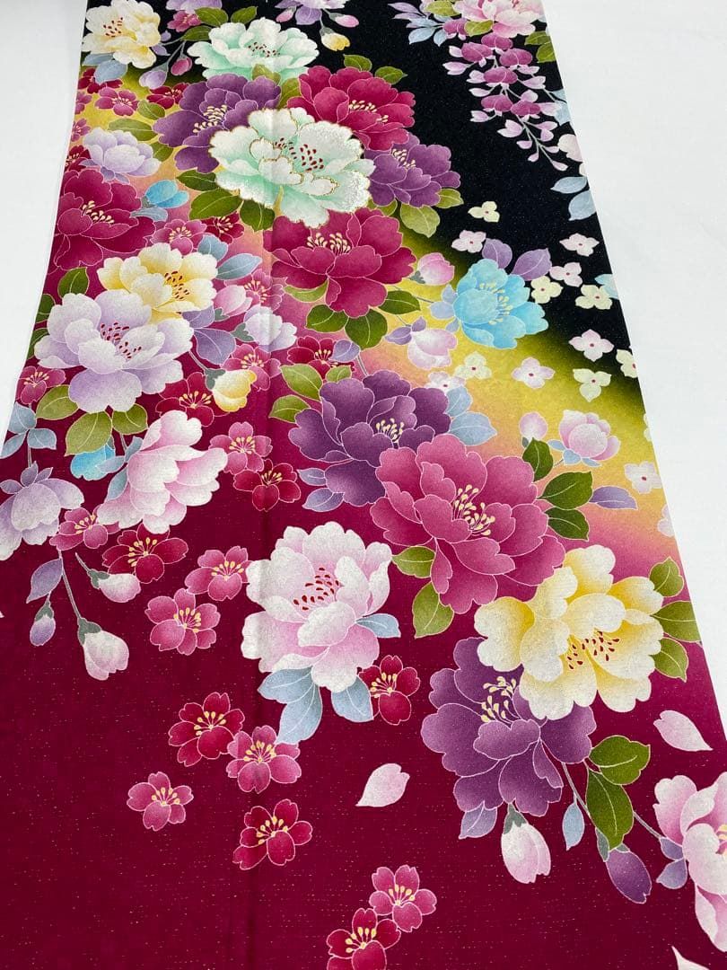 振袖 ラメ刺繍 銀通し 身丈170cm 撥水加工済 MO3342 - メルカリ