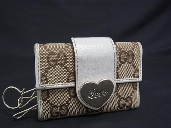 GUCCI オールドグッチ GG柄 GGキャンバス ハート 6連 キーケース 鍵