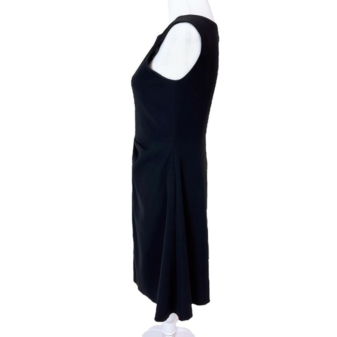 美品】FOXEYノースリーブワンピース ウエストリボン 40 ブラック