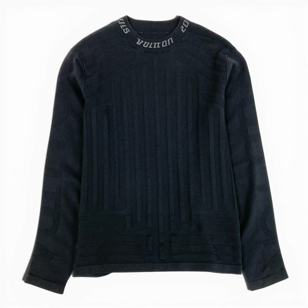 20a26 LOUIS VUITTON ルイヴィトン LVネックロゴ クルーネックセーター 