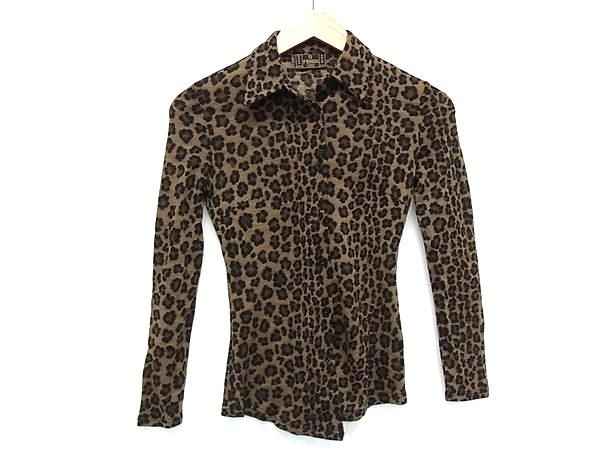□極美品□ FENDI フェンディ レオパード 豹柄 長袖 Yシャツ トップス