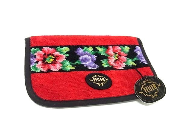 □美品□ FEILER フェイラー コットン100％ フラワー 花 マルチポーチ