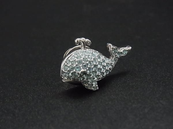 □美品□ SWAROVSKI スワロフスキー ラインストーン ピンブローチ