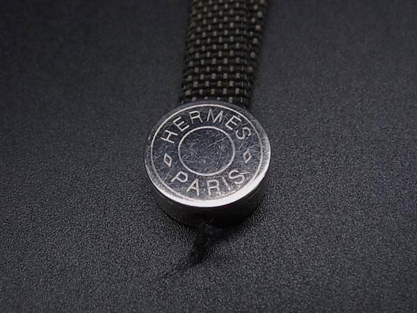 HERMES エルメス セリエ キャンバス シルバー金具 ストラップ