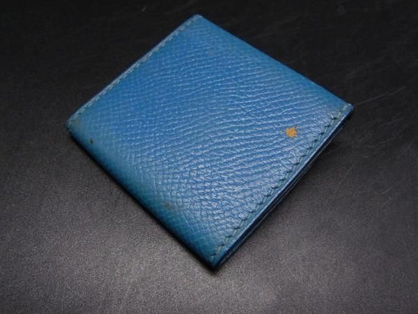 HERMES エルメスレザー 小物入れ アクセサリーケース 青/茶色 HERMES