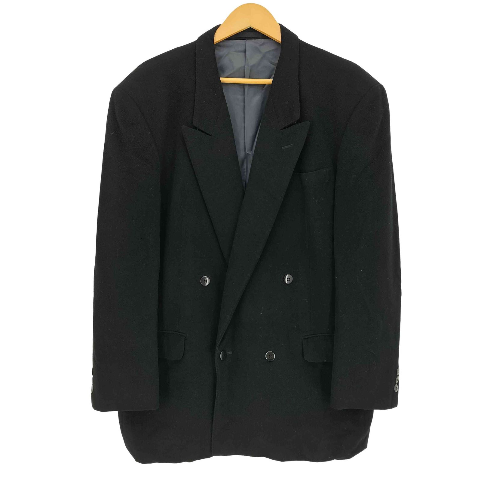カシミヤ CASHMERE カシミヤ100 パワーショルダー ダブルブレスト 