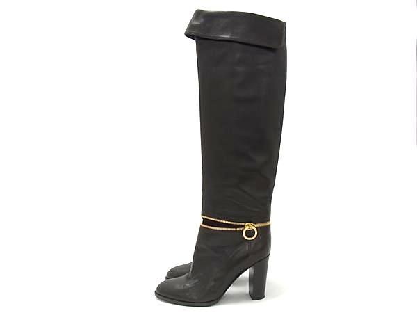 □美品□ Sergio rossi セルジオロッシ レザー ヒール ロングブーツ