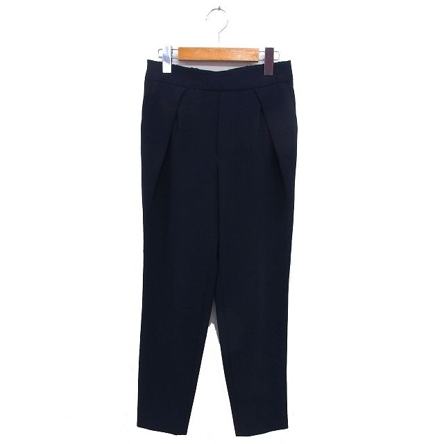 ティアラ Tiara テーパード イージーパンツ タック ゆったり 無地 2 紺