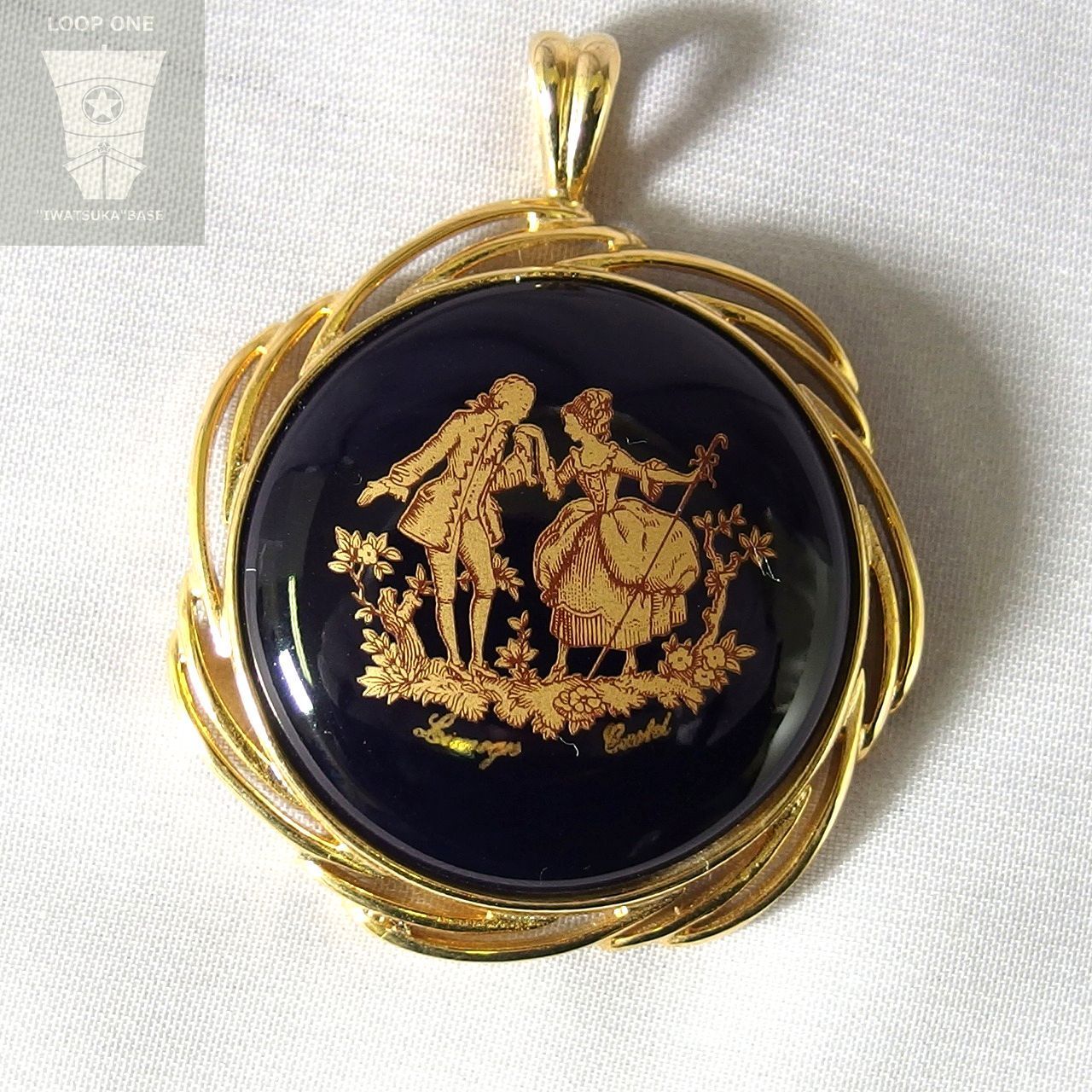 美品】LIMOGES CASTEL リモージュ ペンダントトップ ネックレス 磁器 