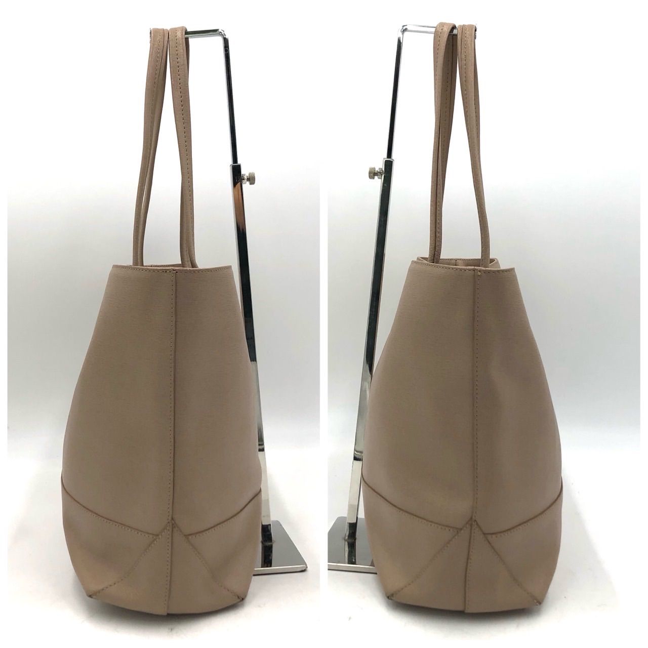 フルラ トートバッグ レザー ベージュ 肩掛け A4収納 シンプル 通勤