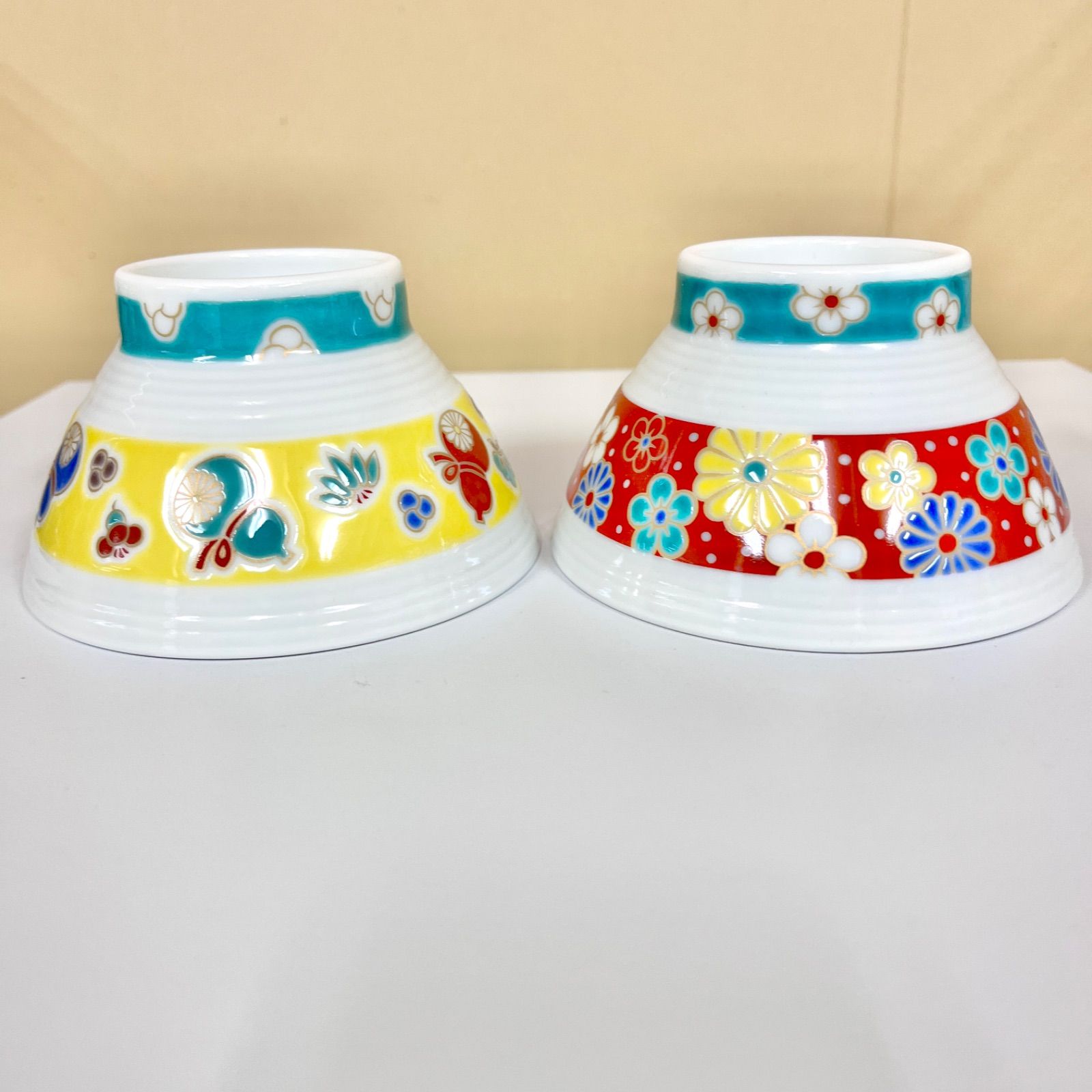 九谷焼】色絵 千段飯椀 『六瓢』&『梅菊』（2個セット） - メルカリ