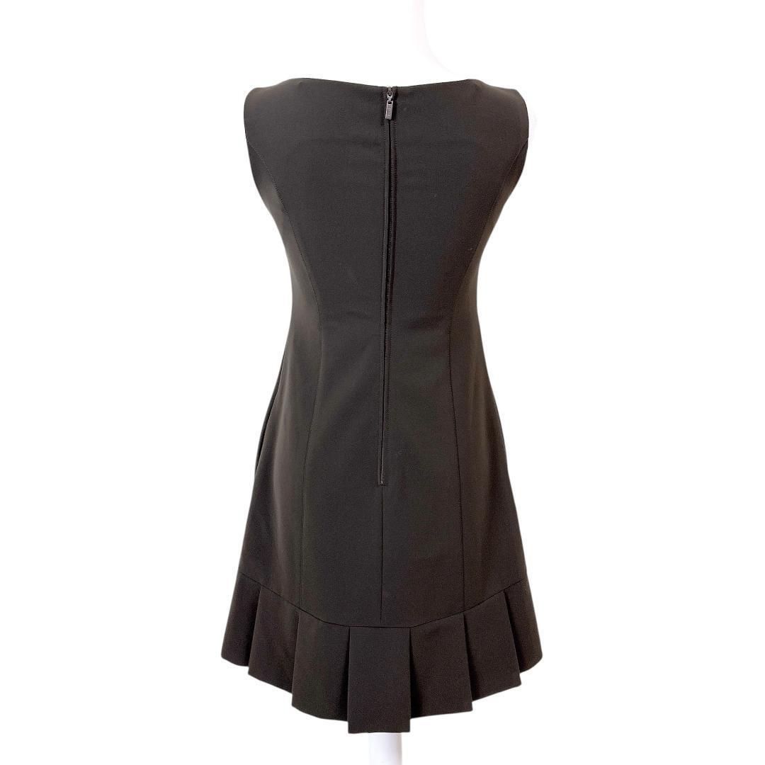 FOXEY ノースリーブワンピース 背面裾プリーツ 38 ブラウン - メルカリ 