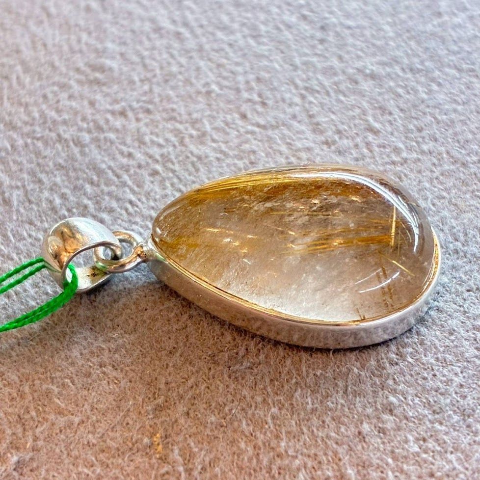 ペンダントトップ シルバー925 ルチルクォーツ ゴールドルチル 針金