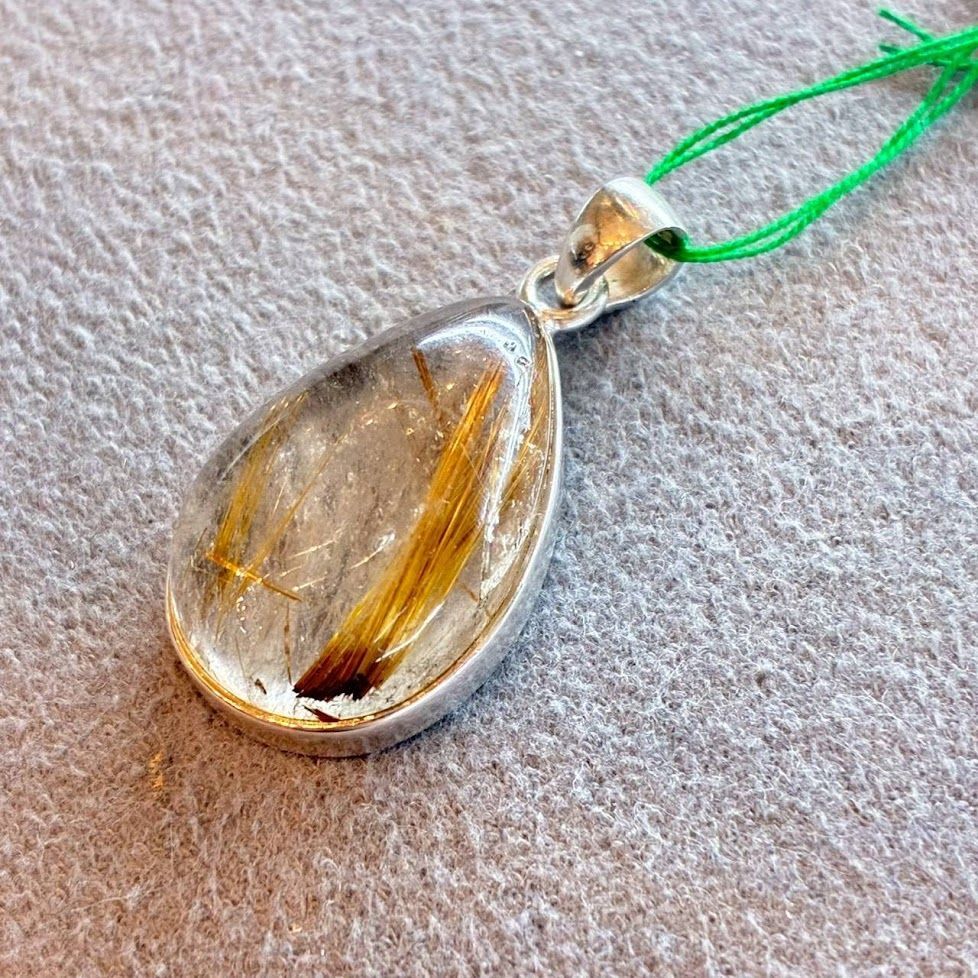 ペンダントトップ シルバー925 ルチルクォーツ ゴールドルチル 針金