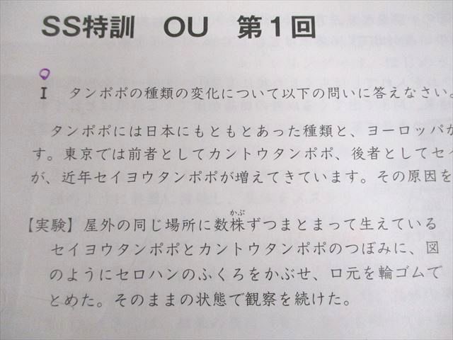 SAPIX サピックス 小6 理科 桜蔭コース SS特訓 OU 第1～11回 テスト全