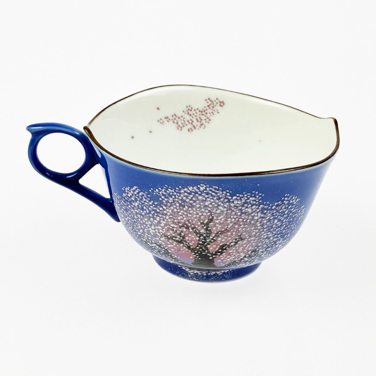 ▽▽金龍窯 肥前有田焼 時しらせシリーズ 珈琲碗 夜桜絵 中村一代 ▽▽金龍窯 肥前有田焼 時しらせシリーズ 珈琲碗 夜桜絵 中村一代