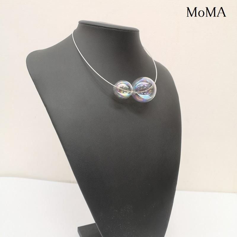 吉本由美子 デザイン MoMA シャボン玉ネックレス 古着 MoMA美術館 シャボン玉 ガラス ネックレス 吉本由美子 レディース