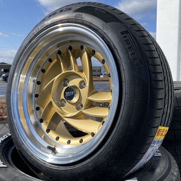 ピレリ パワジ― 195/55R15 15インチ 8.5J +10 PCD100/ 4穴 タイヤ 