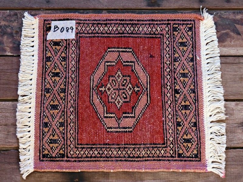 RAGB084 ヴィンテージ ミニラグ トライバルラグ 絨毯 29.5cm×29.5cm