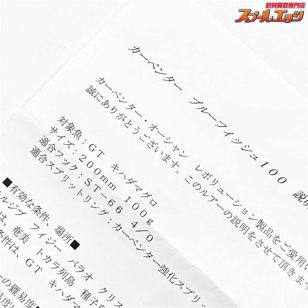  カーペンター ブルーフィッシュ 100 ブルーバック Carpenter GANMA 海水用ルアー K_060 e 08587 トップウォーター ハードルアー