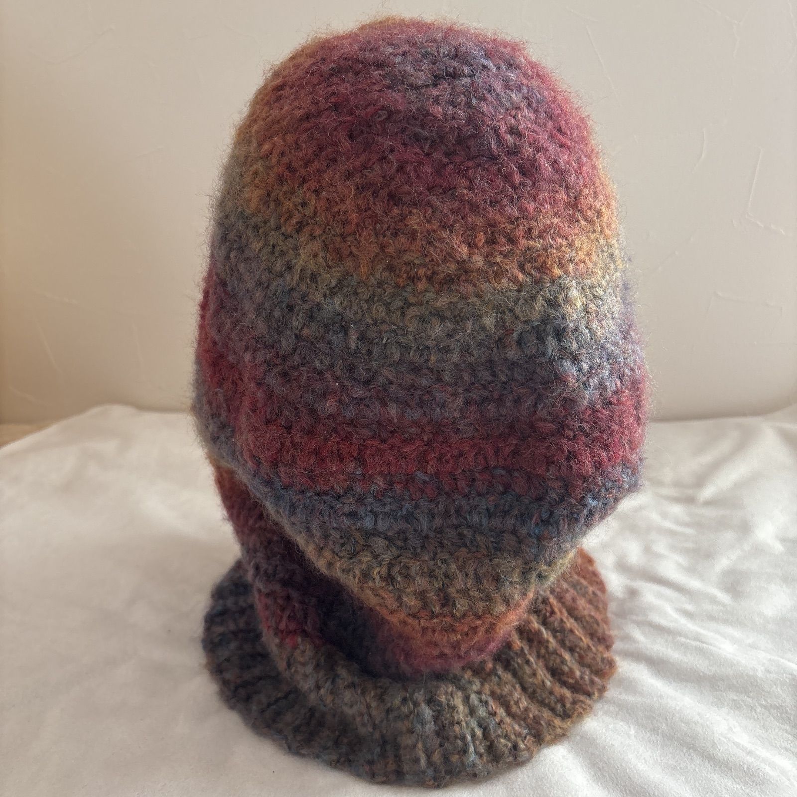 ハンドメイド・完成品】バラクラバ ボンネット ビーニー ニット帽 帽子