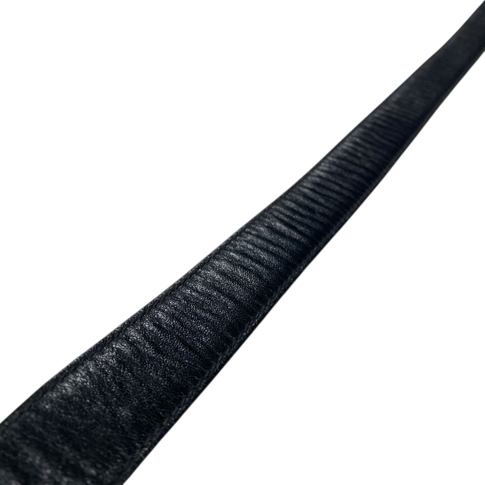 希少 良品 CELINE セリーヌ 馬車金具 レザーベルト ブラック 本革