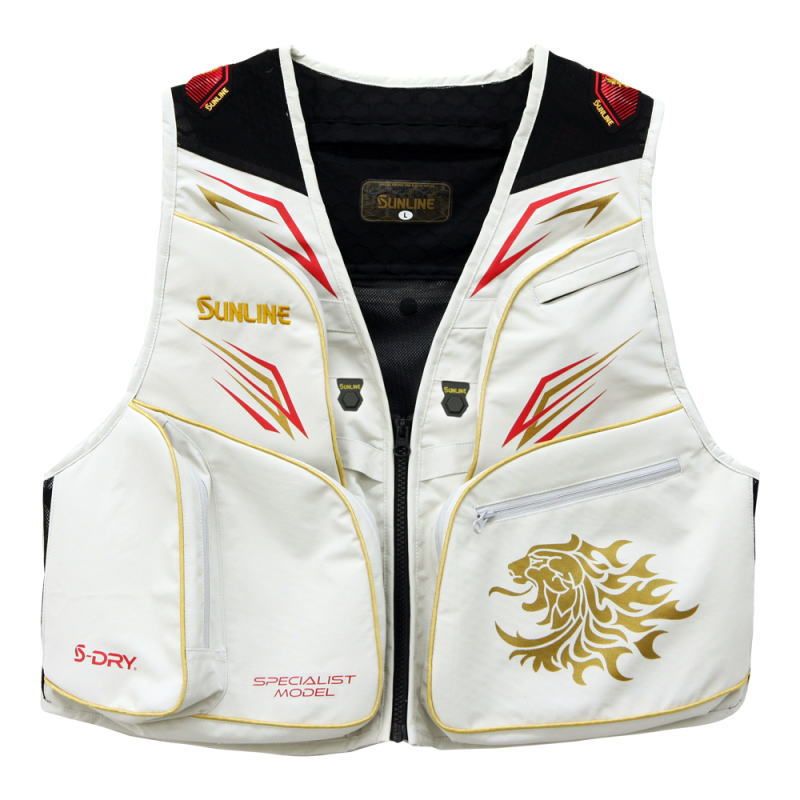サンライン　ステータス フィッシングベスト　Lsize サンライン S-DRY(R) 鮎ベスト SUA-09215 ホワイト 3Lサイズ / 鮎