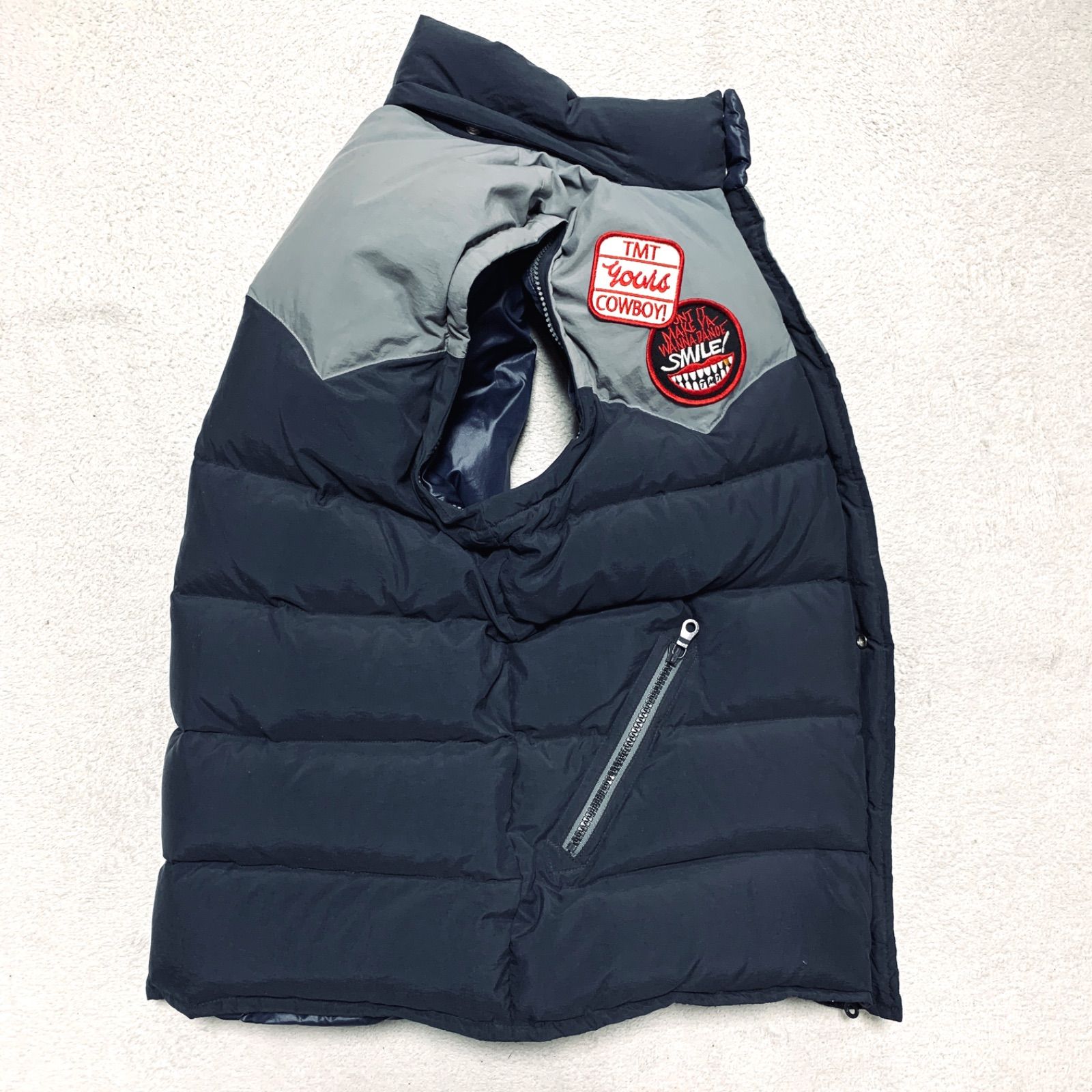 TMT ダウンジャケット ダウンベスト ドッキング 2WAY ロゴ刺繍