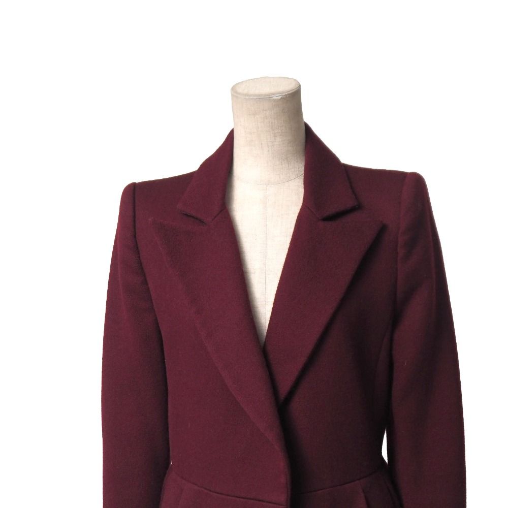 PRADA プラダ コート サイズ38 タック フレア チェスターコート ウール