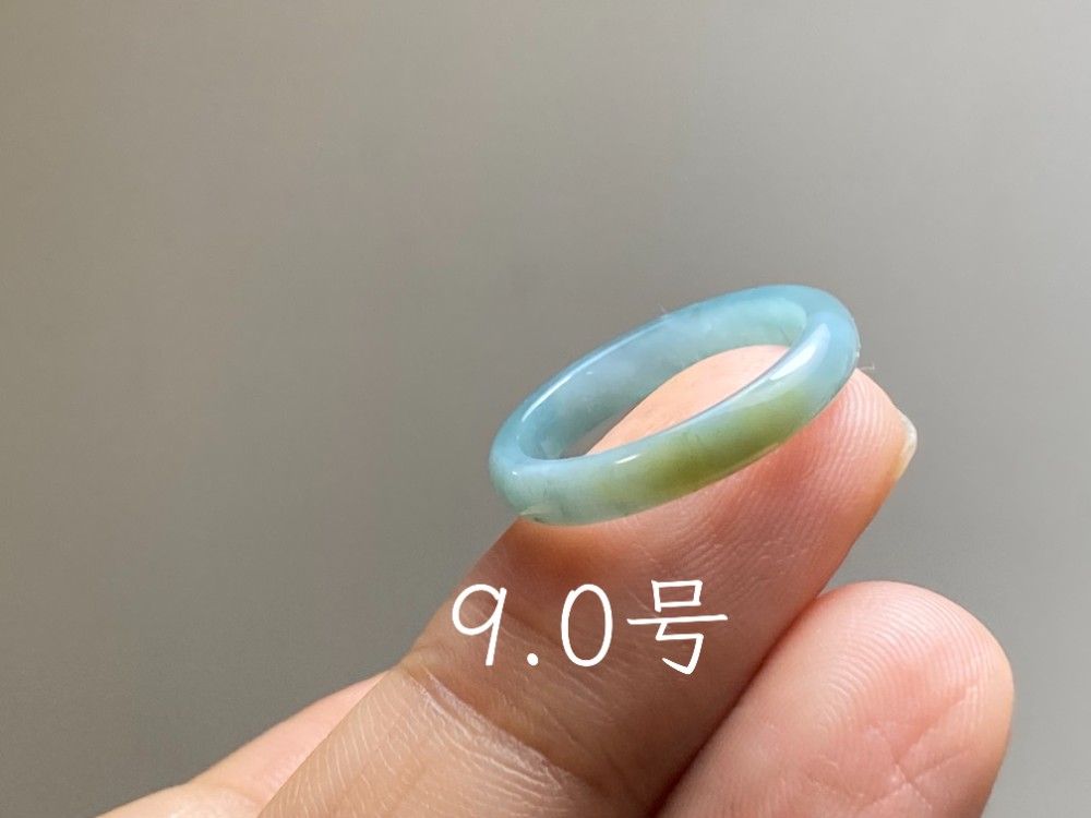 L16-23 ピンキーリング 糯種 9.0号 黄翡翠 グアテマラ産 A貨 本翡翠