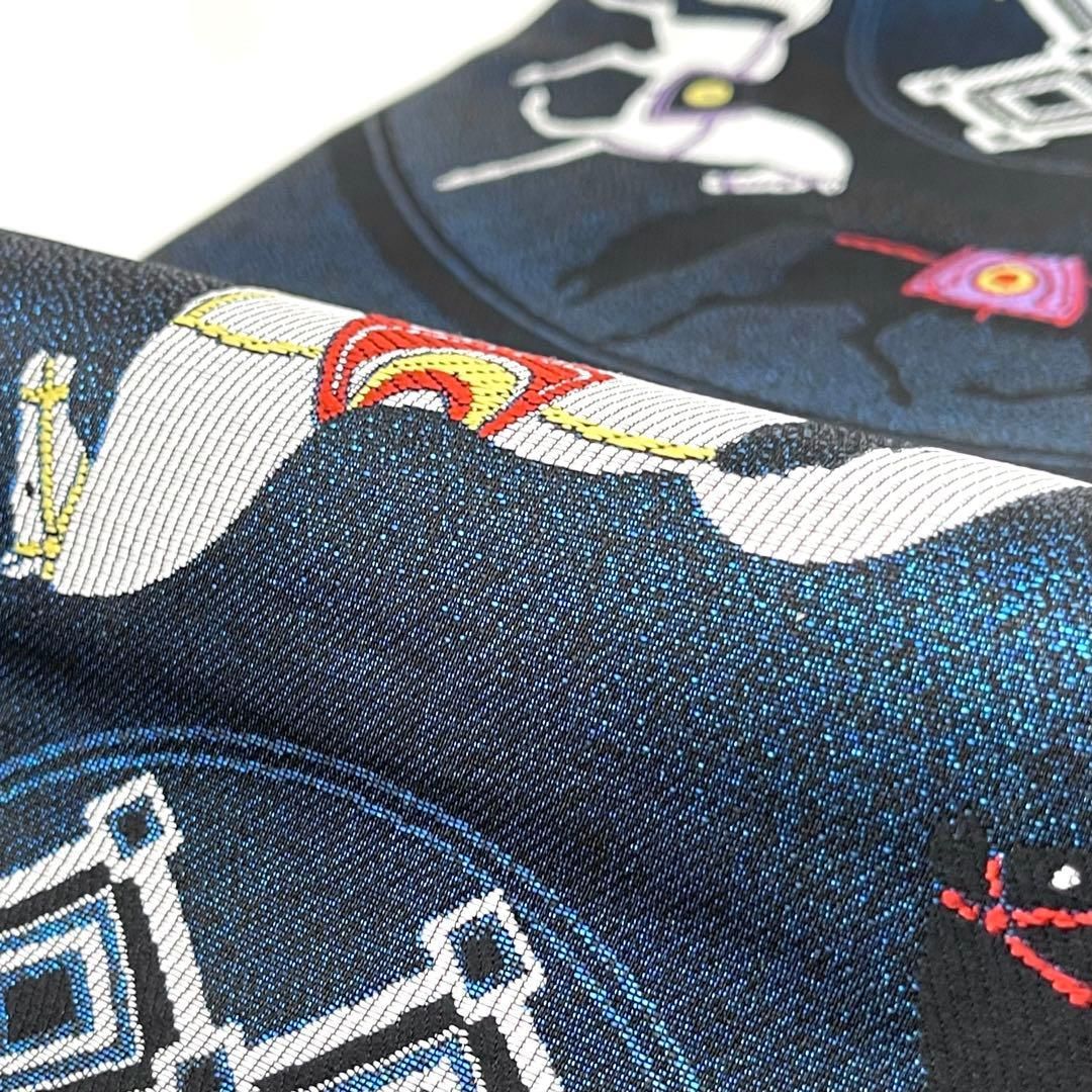 着物と帯 時流】F2631◇正絹 袋帯◇馬 ブルー 未仕立て - メルカリ